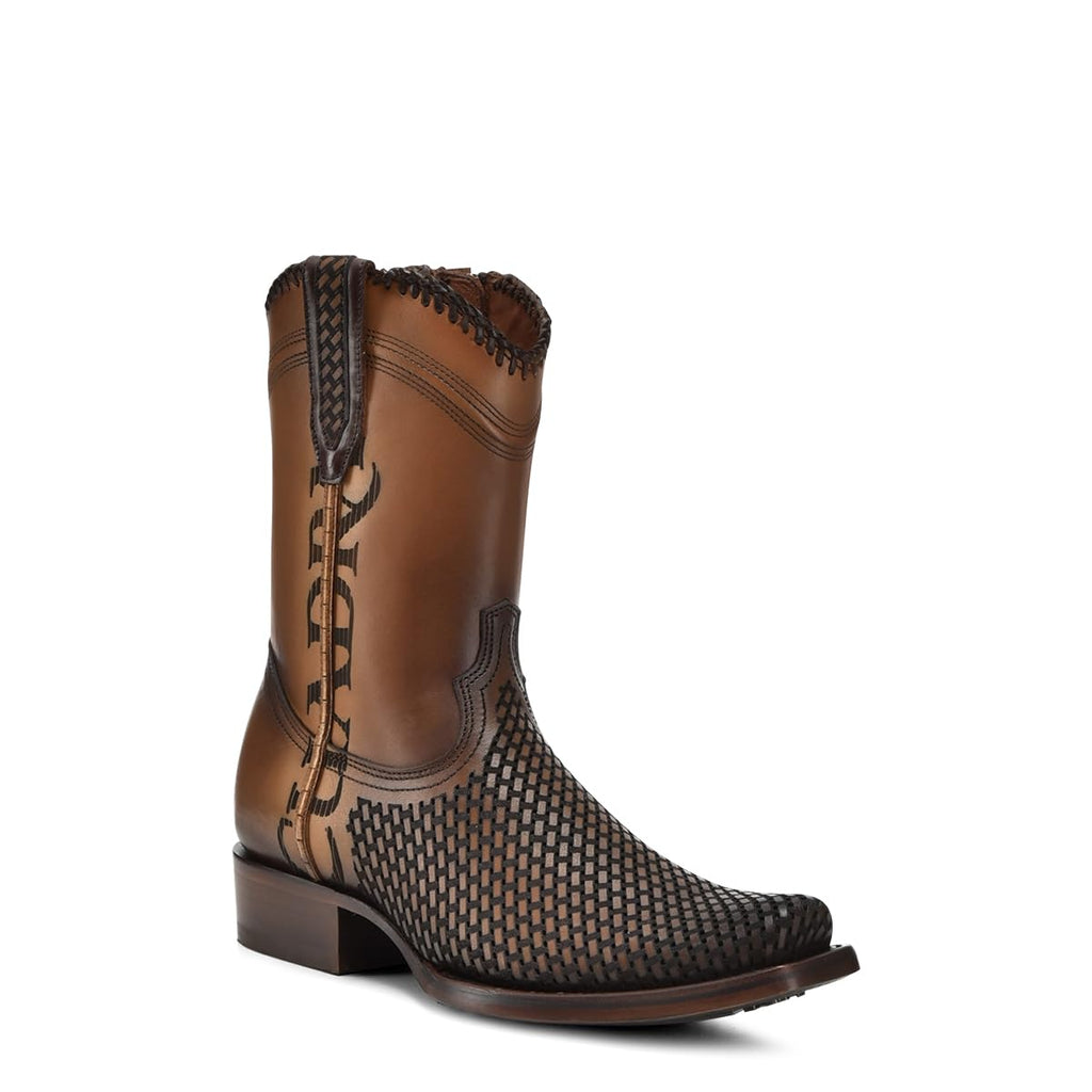 Western Boot Genuine Bovine Leather Side Zip Honey Z758046