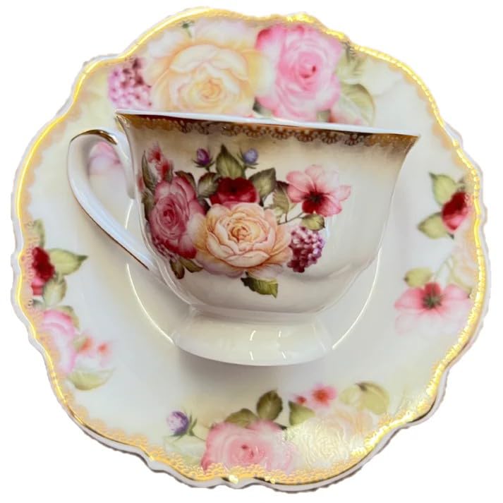 12 Piece Porcelain Tea Cup and Saucer Set R4272