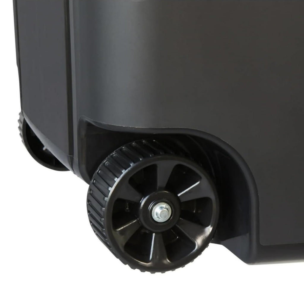 Black 45 Gallon Wheeled Heavy Duty Plastic Trash Can with Lid B484