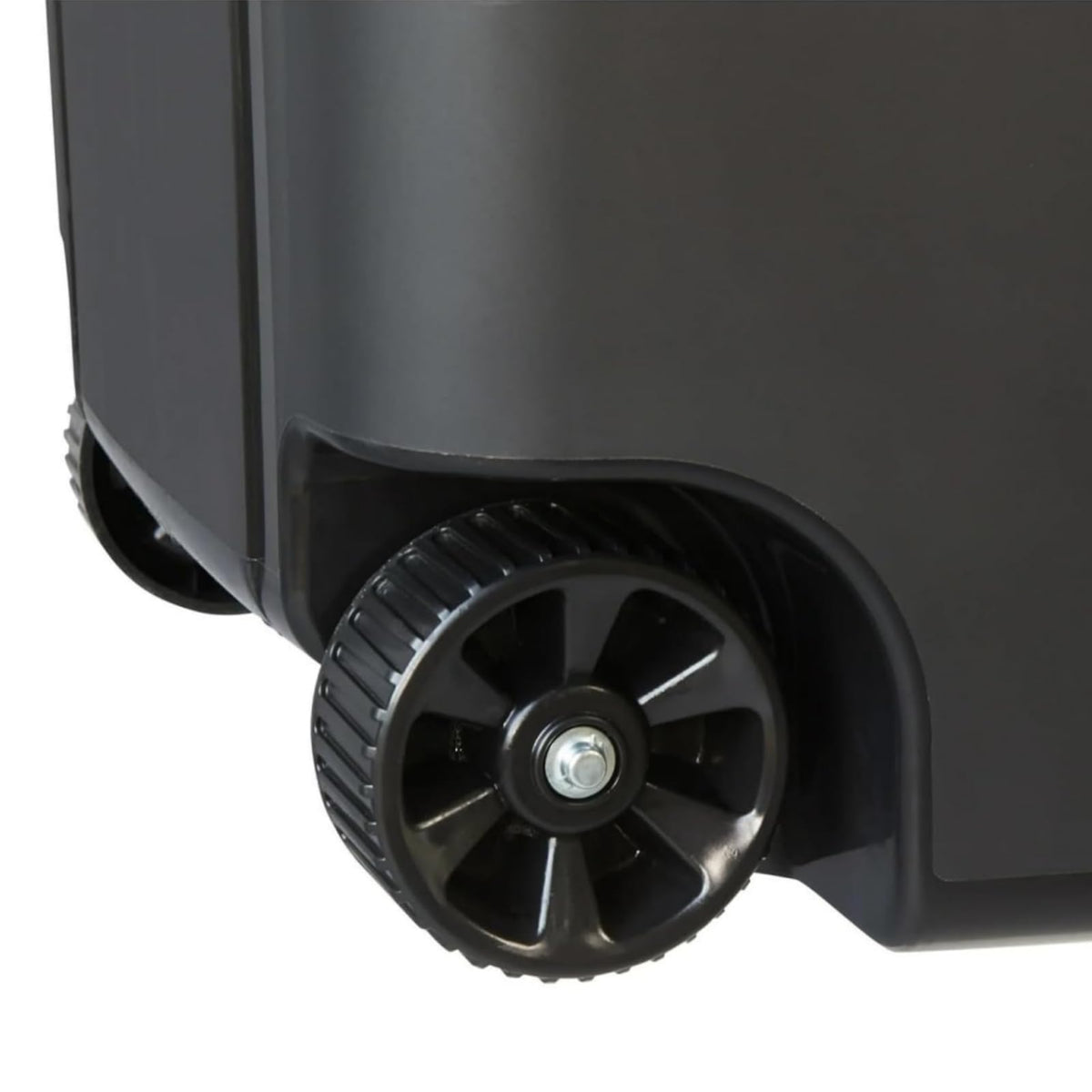 Black 45 Gallon Wheeled Heavy Duty Plastic Trash Can with Lid B484