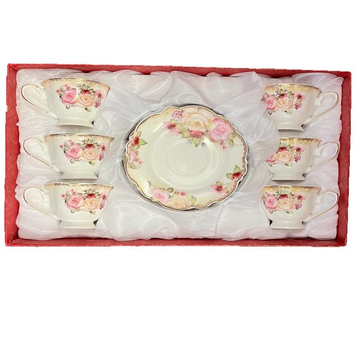 12 Piece Porcelain Tea Cup and Saucer Set R4272