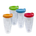20 oz 4 Pack Double Wall Clear Acrylic Tumbler Cups with Lids R399