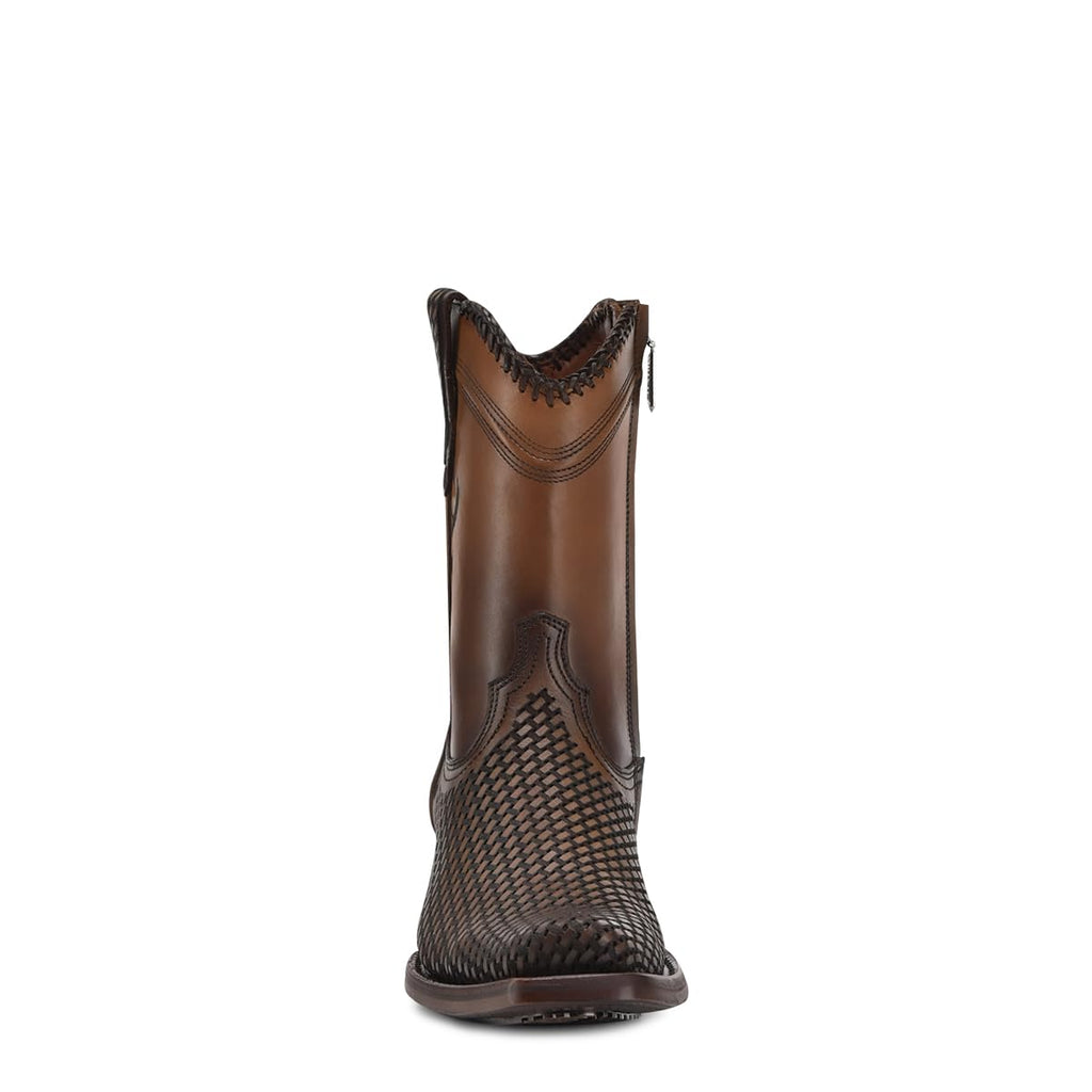 Western Boot Genuine Bovine Leather Side Zip Honey Z758046