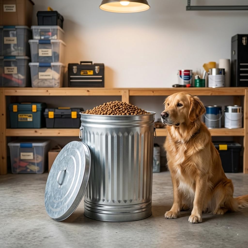 31 Gallon Heavy Duty Galvanized Metal Trash Can with Lid Y6728