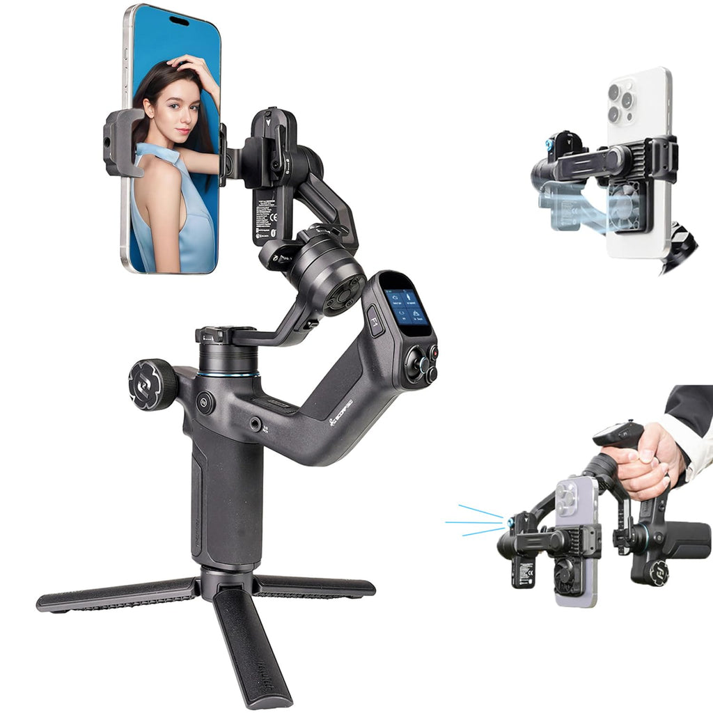 3-Axis Phone Gimbal Stabilizer with Integrated Grip N931115