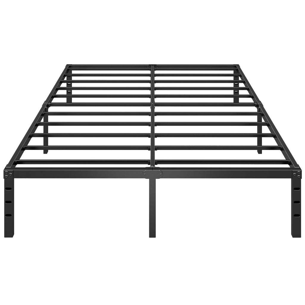 Black Metal Platform Bed Frame Full Size, 18 Inch Height with Underbed Storage M729