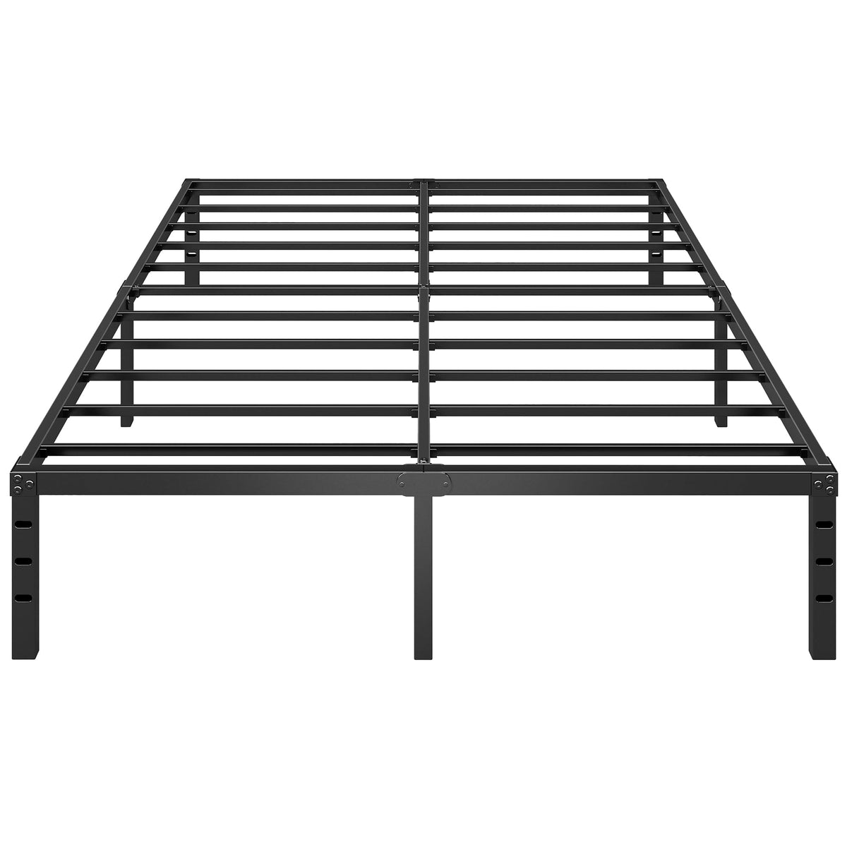 Black Metal Platform Bed Frame Full Size, 18 Inch Height with Underbed Storage M729