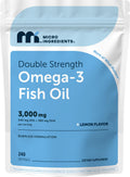 Omega 3 Fish Oil 3,000mg 240 Softgels Lemon Flavored EPA DHA O81128