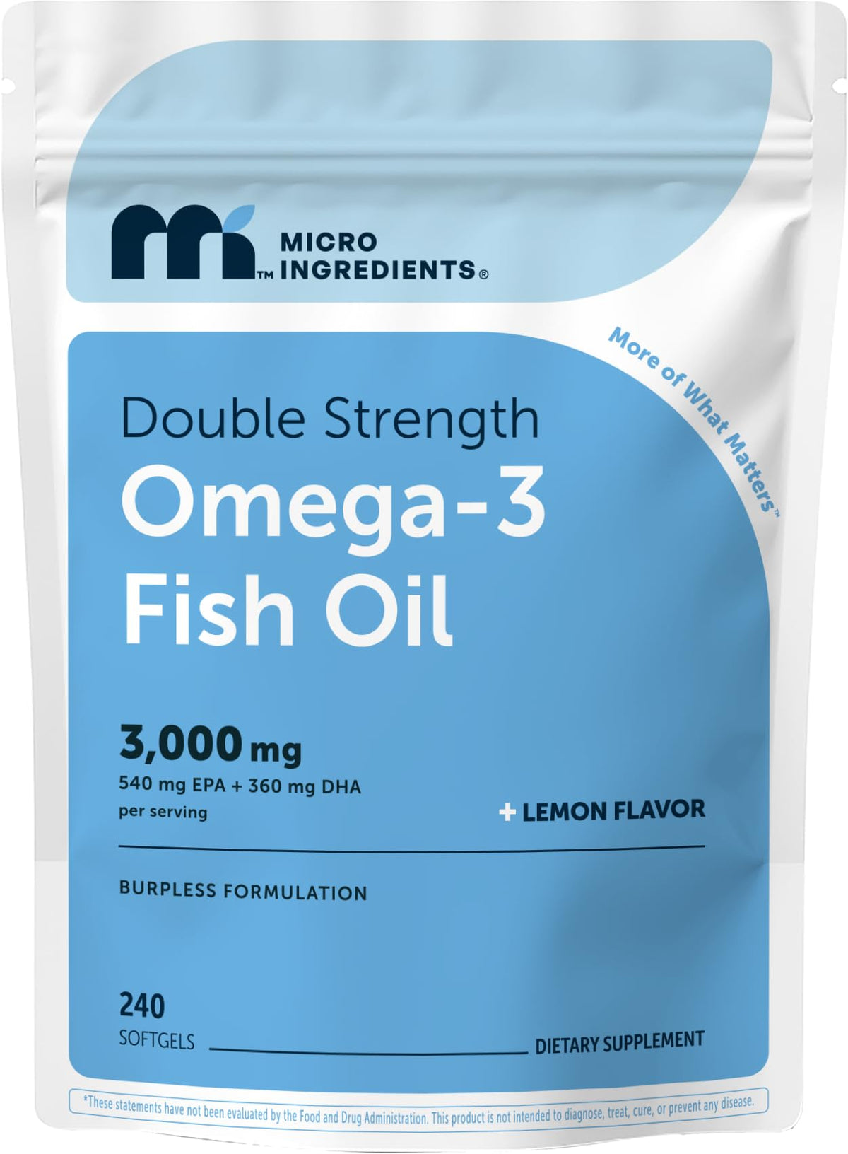 Omega 3 Fish Oil 3,000mg 240 Softgels Lemon Flavored EPA DHA O81128