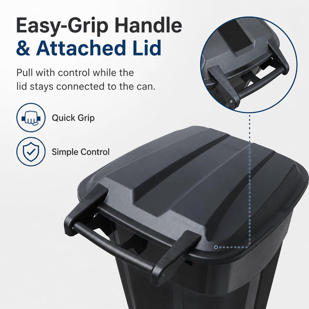 32-Gallon Heavy-Duty Wheeled Trash Can with Click-Lock Lid N73246