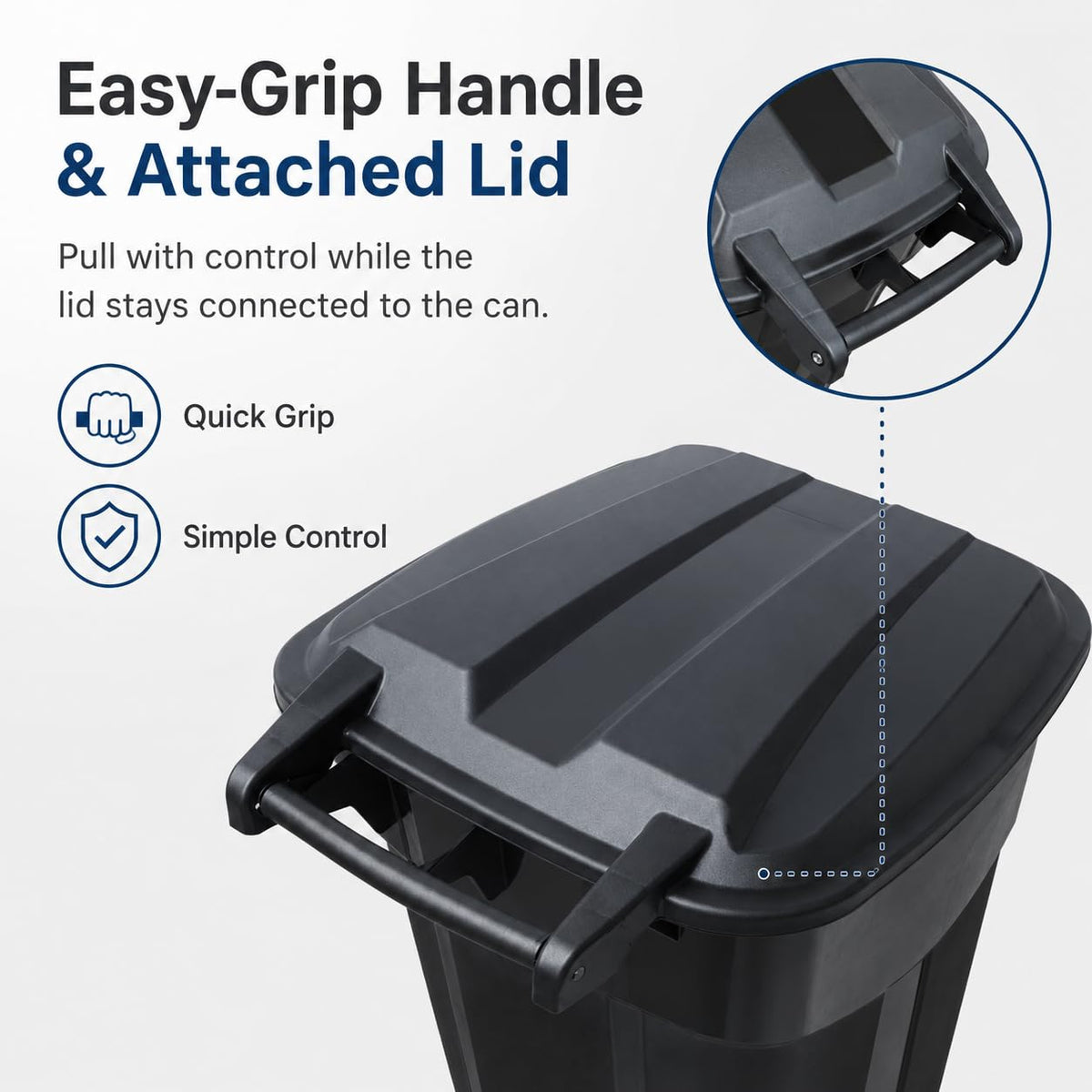 32-Gallon Heavy-Duty Wheeled Trash Can with Click-Lock Lid N73246