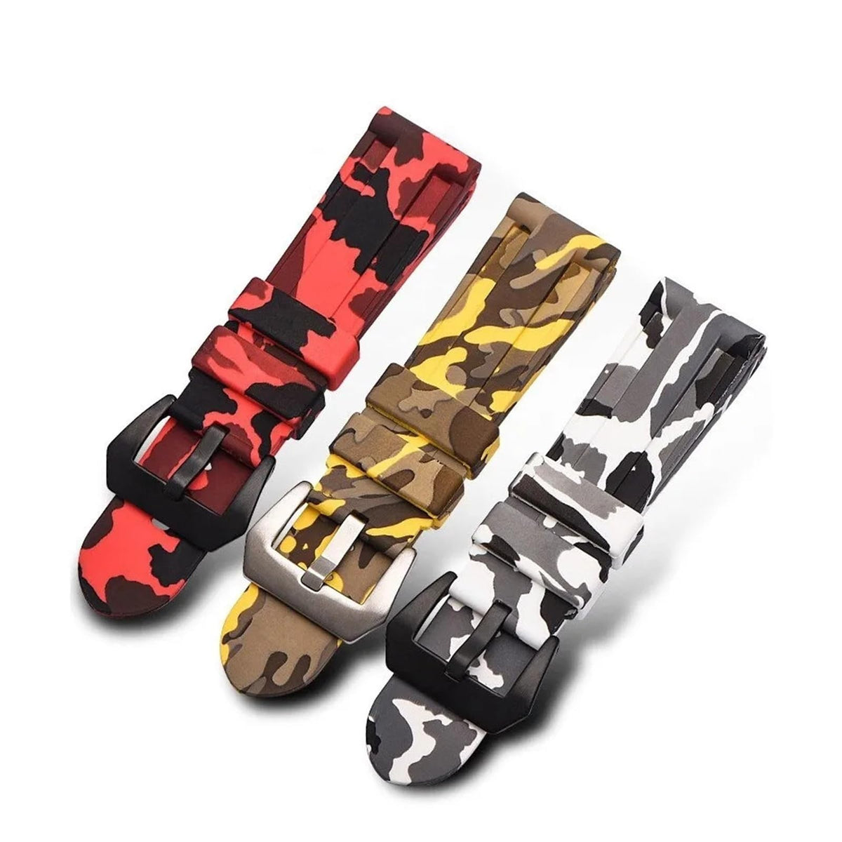 Camo Blue Grey Rubber Silicone Watch Band L85025