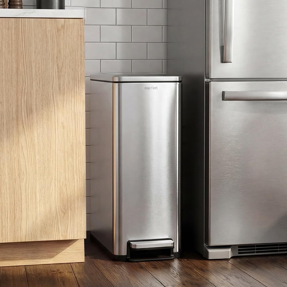 43L Dual Recycling Bin Stainless Steel A635974