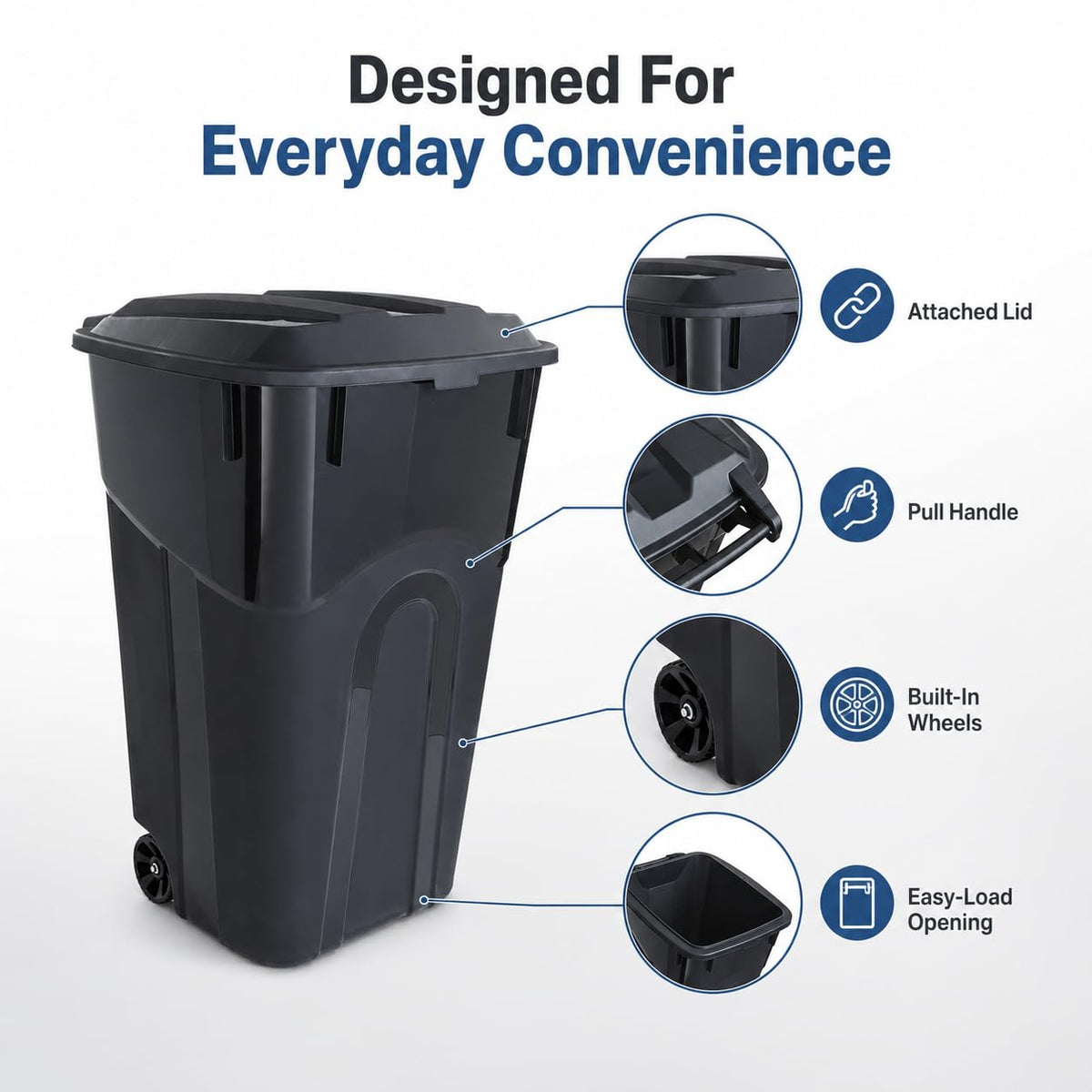 32-Gallon Heavy-Duty Wheeled Trash Can with Click-Lock Lid N73246