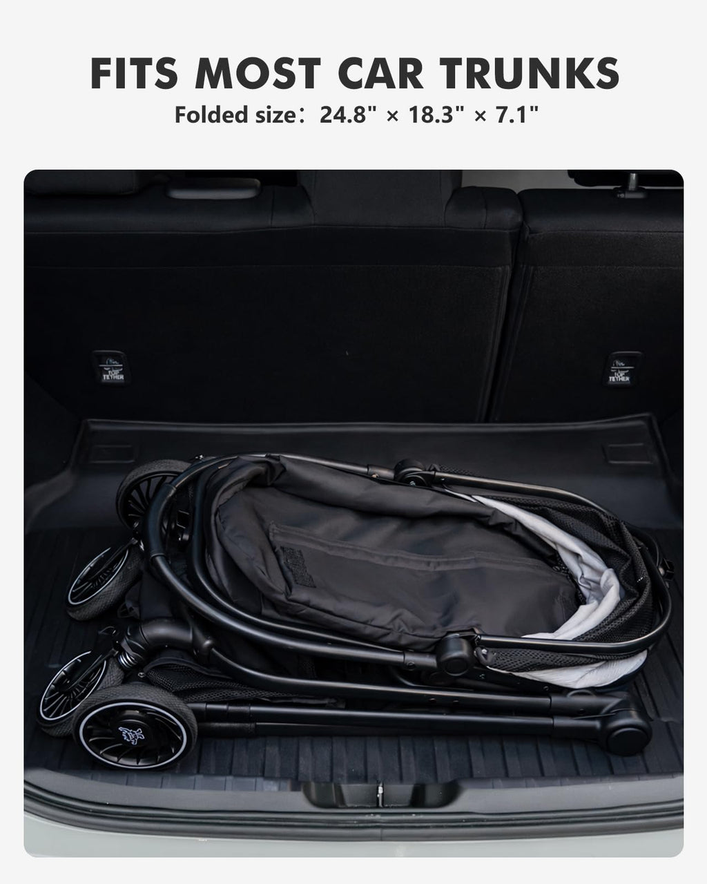 Black Foldable Pet Stroller with Detachable Carrier V668346