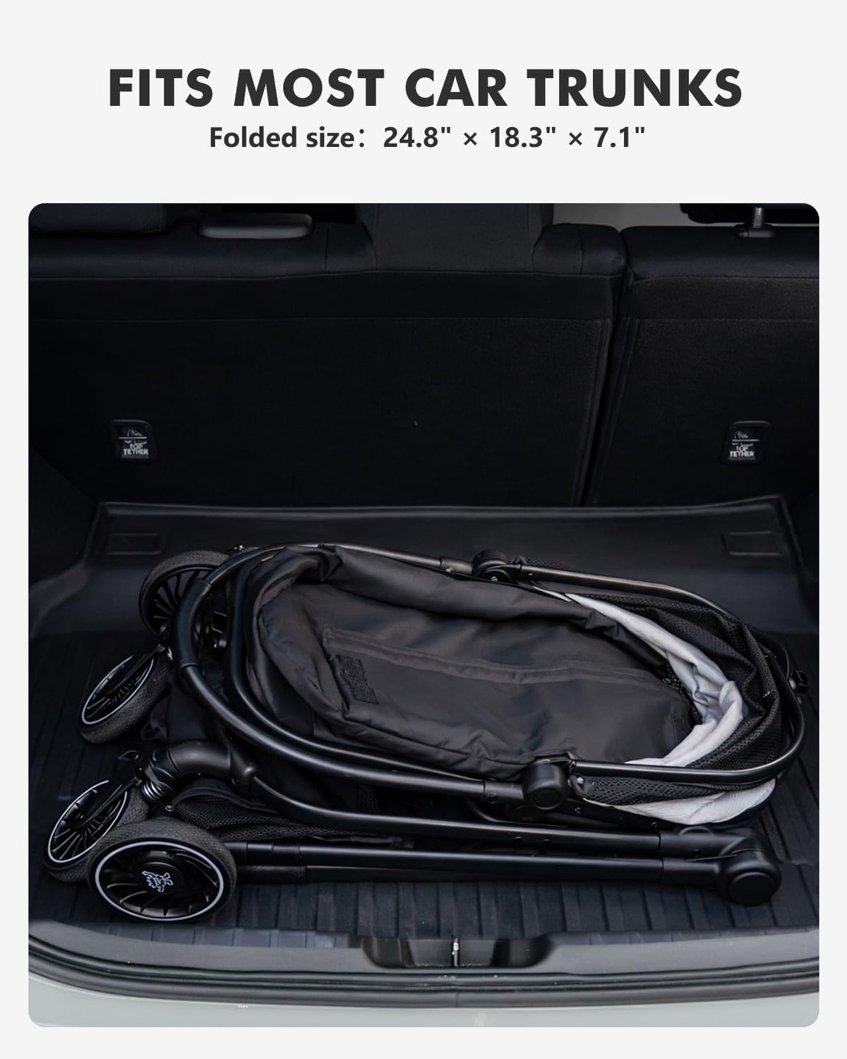 Black Foldable Pet Stroller with Detachable Carrier V668346