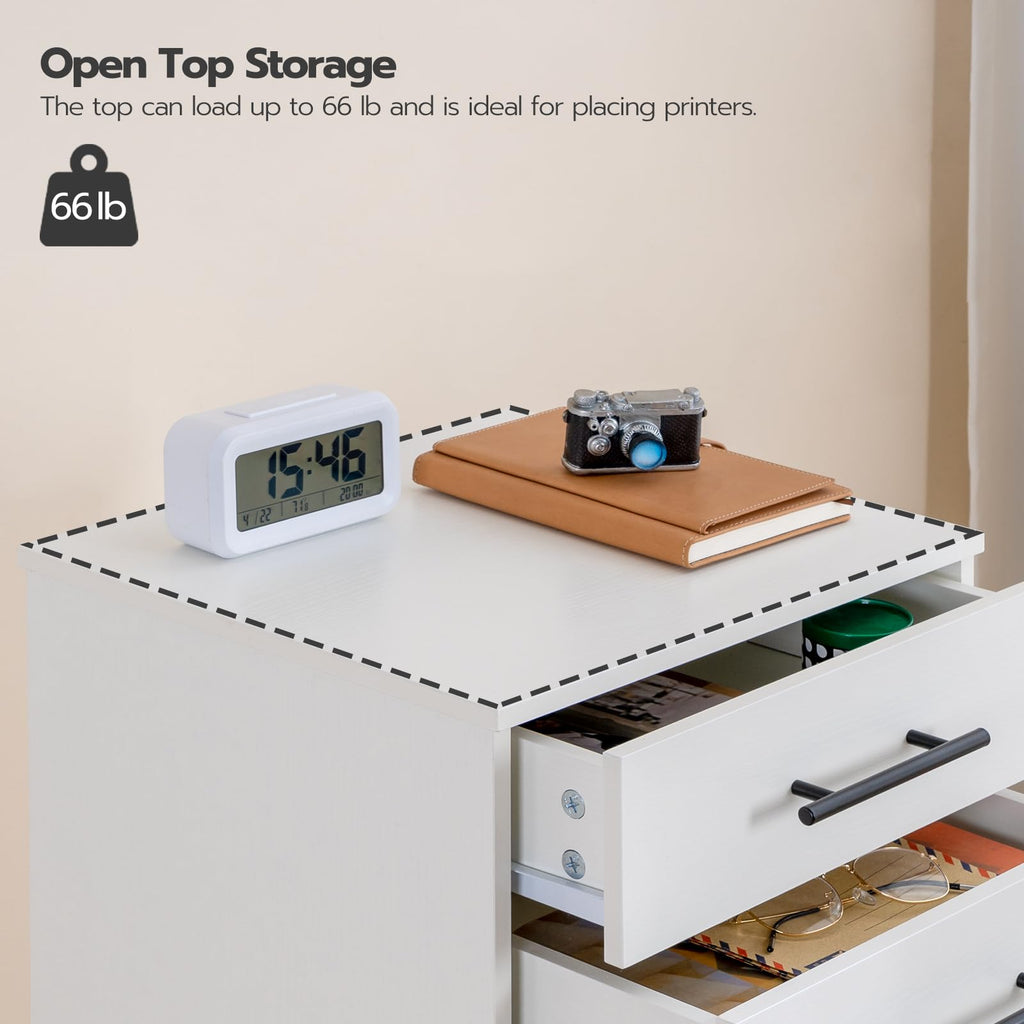 White 7 Drawer Wood File Cabinet X30088