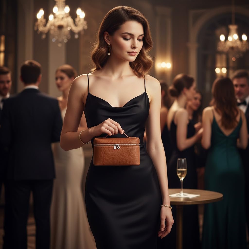 Small Genuine Leather Top-Handle Bag Y5939