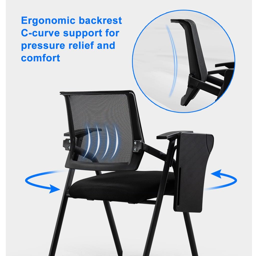 Mesh Office Chair with Lumbar Support and Desk D7638