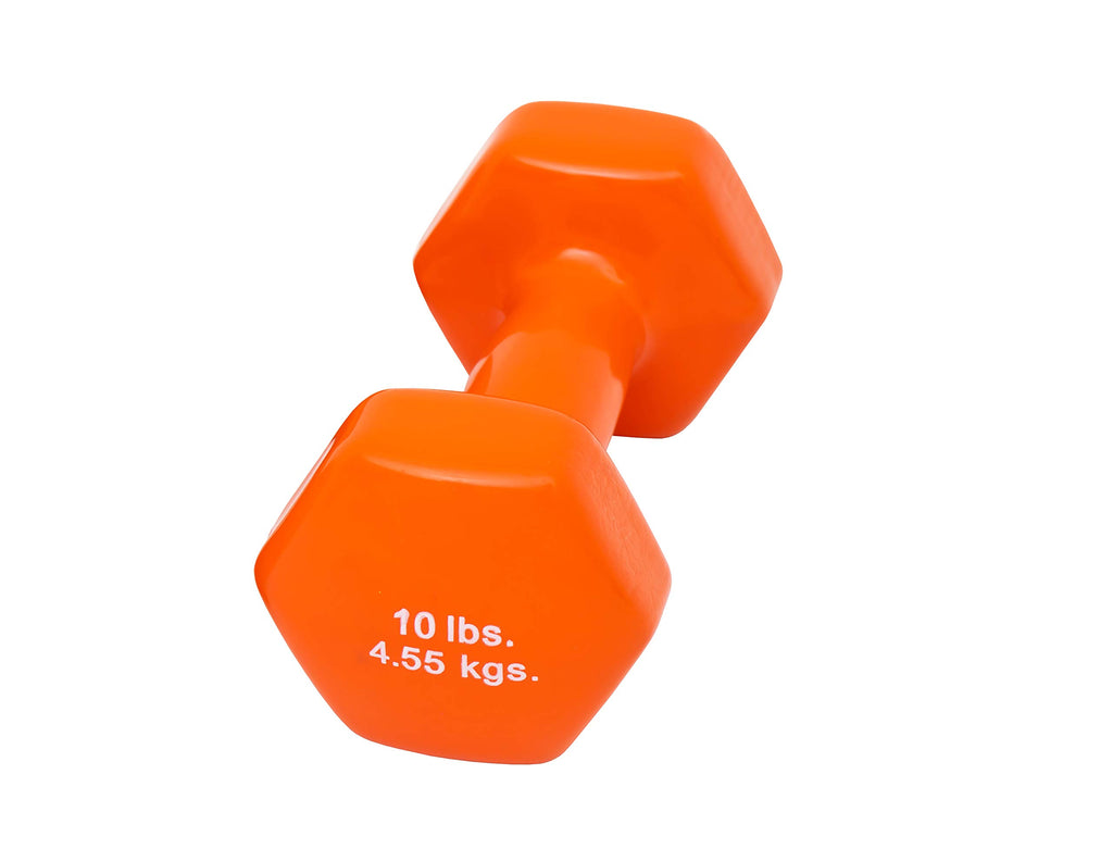 Orange 10 lb Vinyl Coated Dumbbell E867
