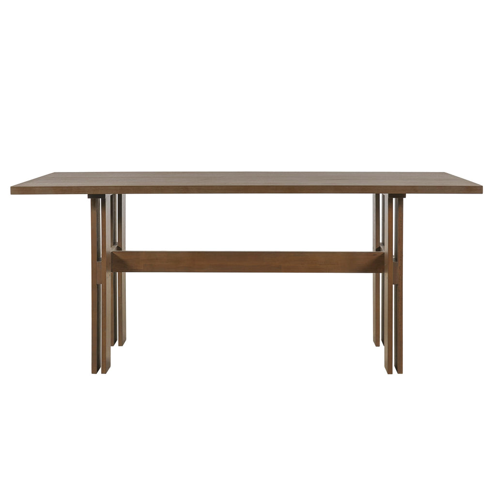 7-Piece Rubber Wood Dining Table Set with Chairs E43990
