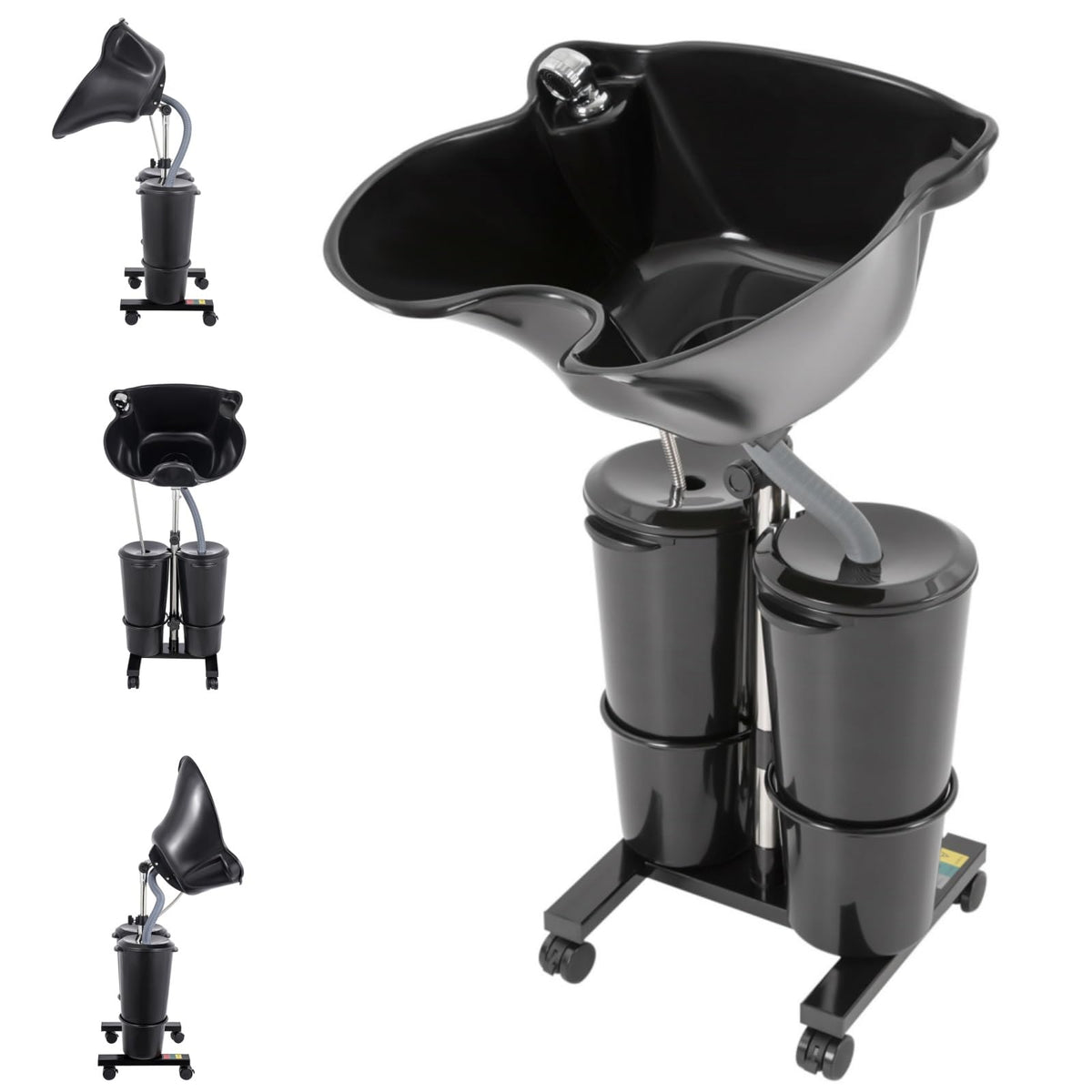 Portable Shampoo Bowl with Adjustable Height and Downspout W9909