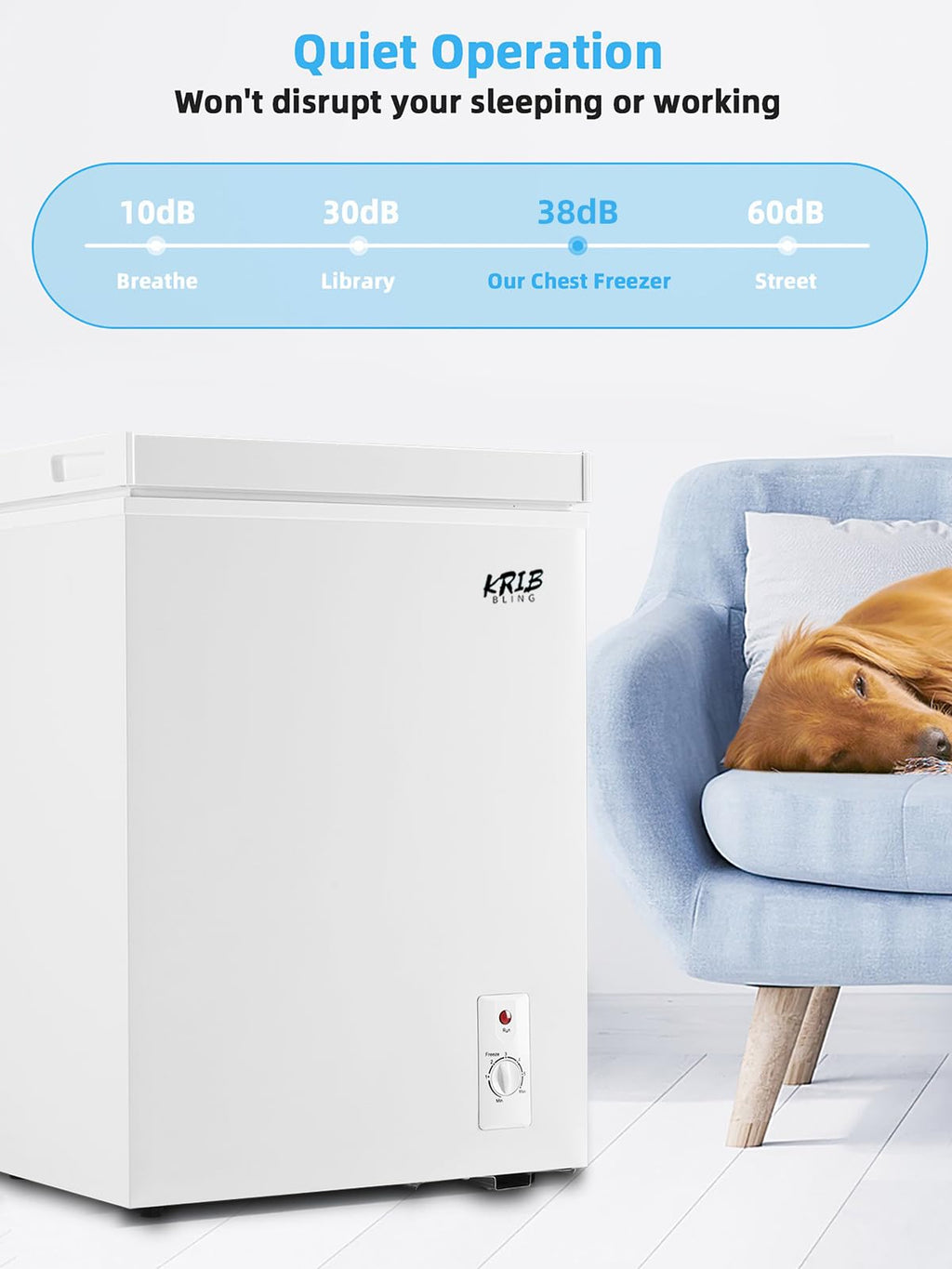 White 5.0 cu.ft Chest Freezer D396
