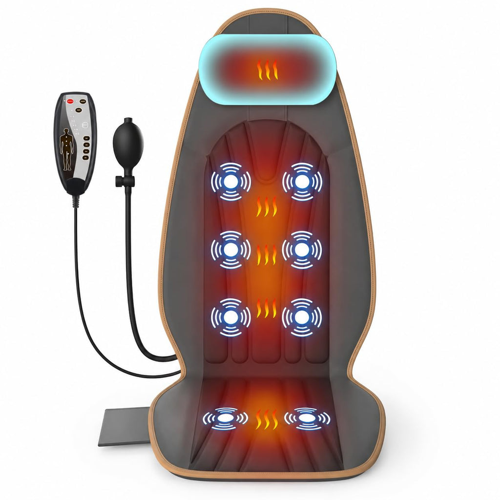 Vibration Back Massager with Heat, 8 Motor Massage Seat Cushion L1928