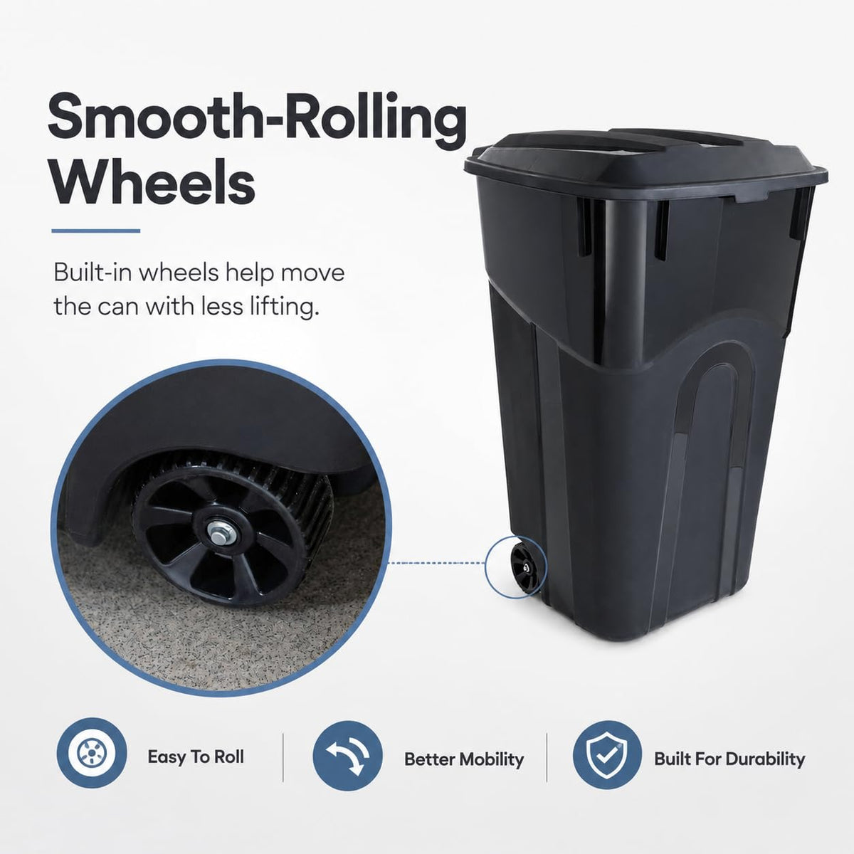 32-Gallon Heavy-Duty Wheeled Trash Can with Click-Lock Lid N73246
