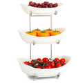3 Tier Ceramic Fruit Bowl with Metal Stand I961505
