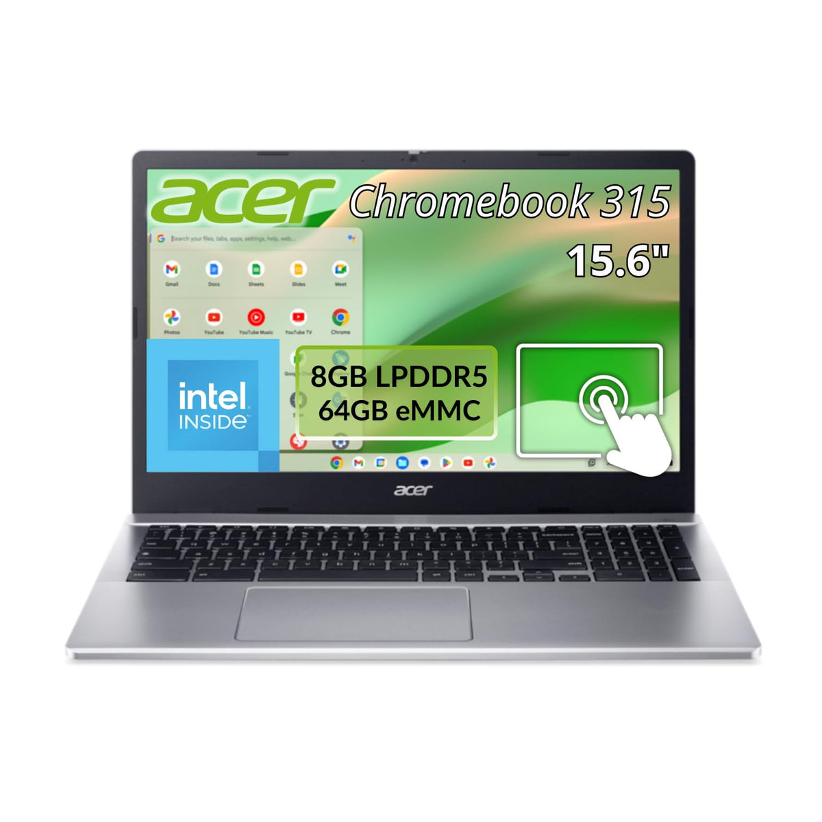 Chromebook 8GB RAM 64GB Storage Silver R8110