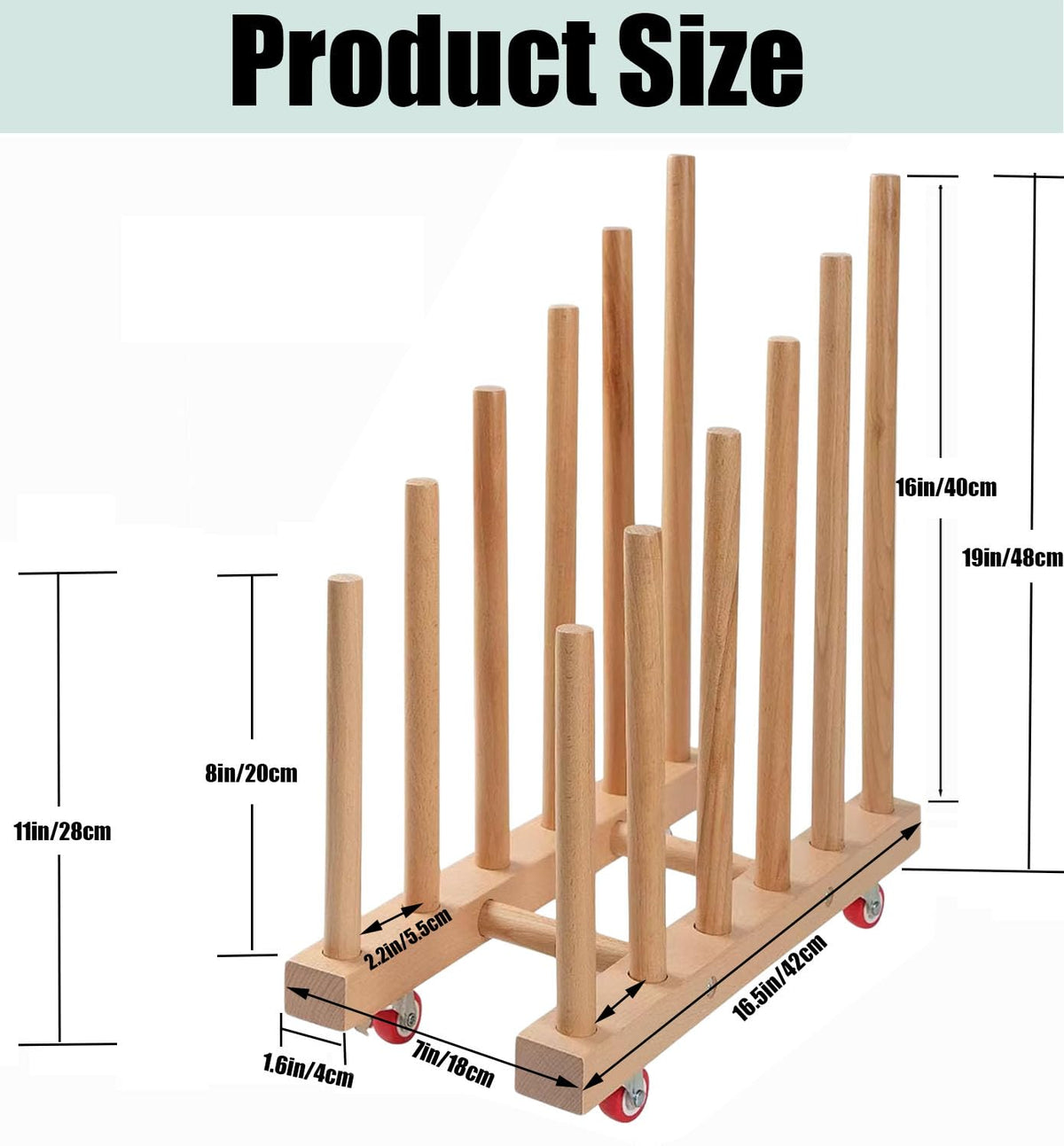 Artwork Storage Rack with Brake Caster Wheels 12in X865