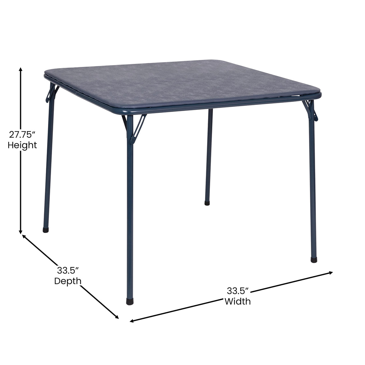 Navy Square Folding Card Table and Chairs Set B898901