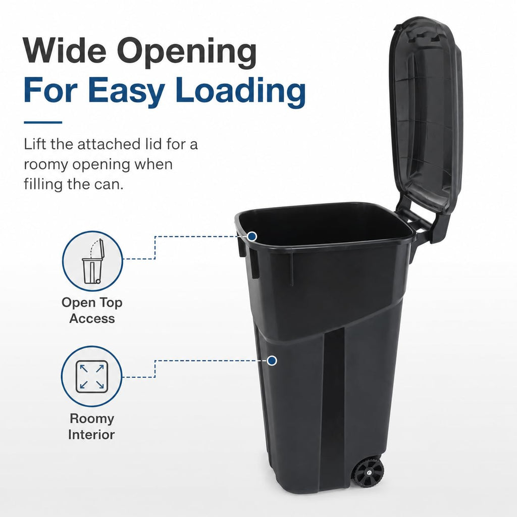 32-Gallon Heavy-Duty Wheeled Trash Can with Click-Lock Lid N73246