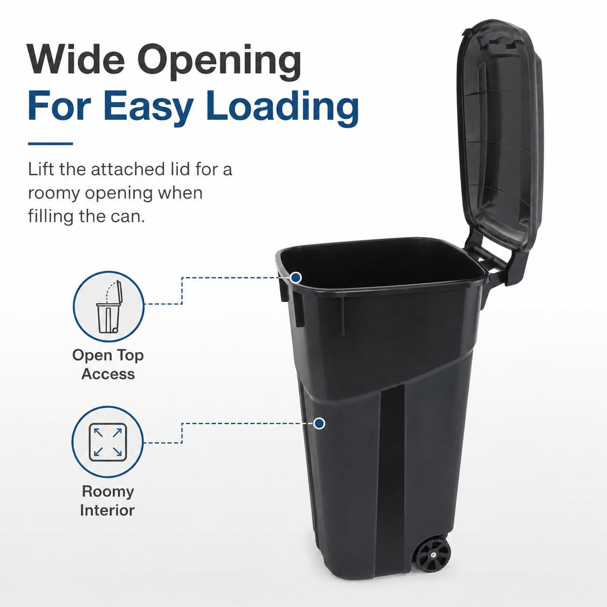 32-Gallon Heavy-Duty Wheeled Trash Can with Click-Lock Lid N73246
