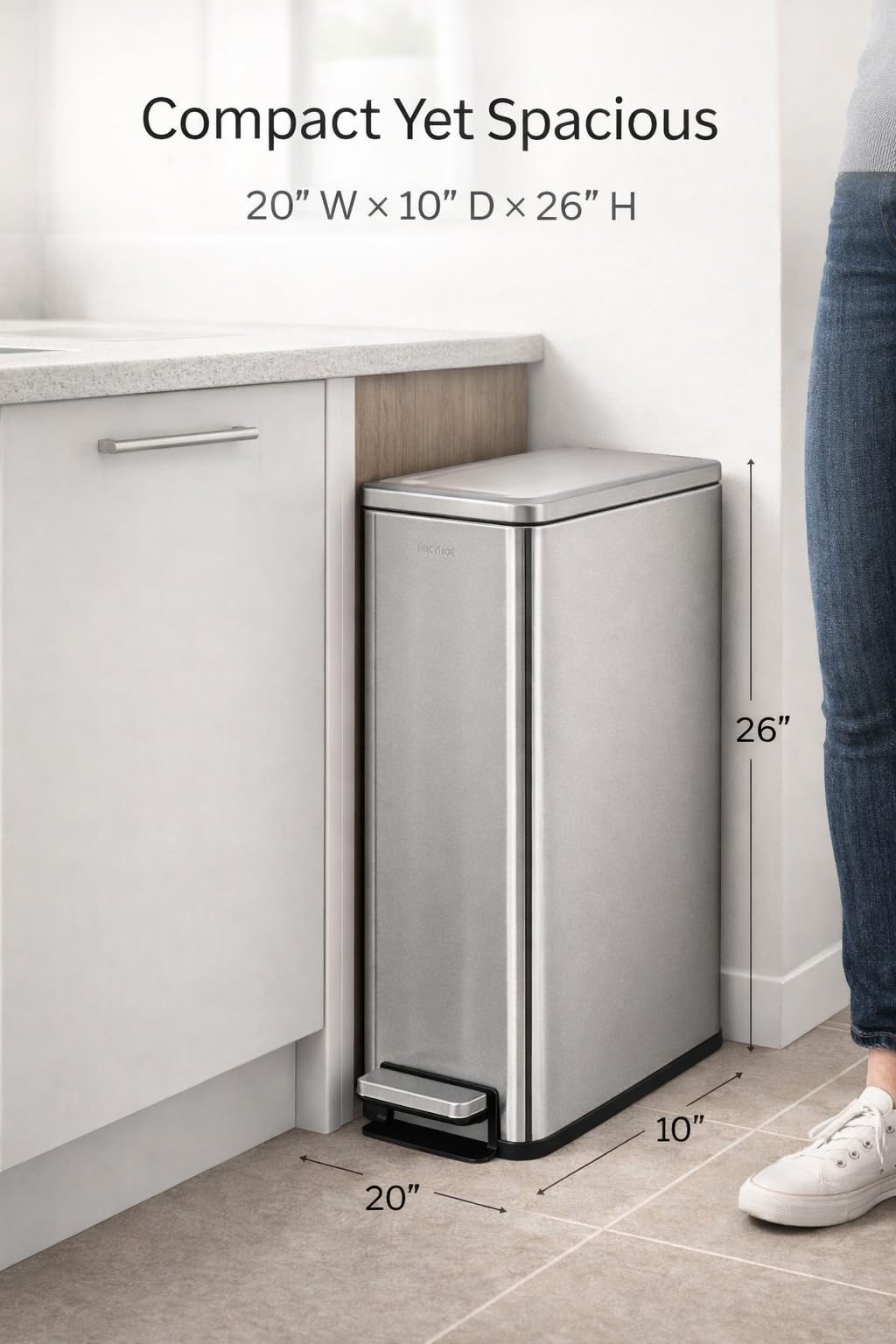 43L Dual Recycling Bin Stainless Steel A635974