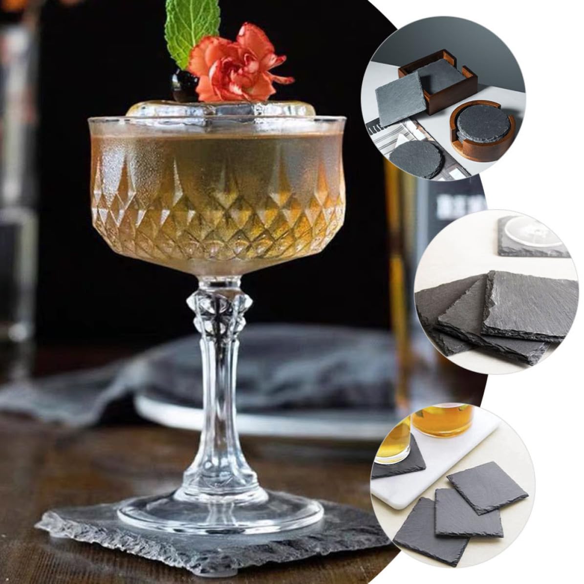 Natural Stone Coaster Set E1522