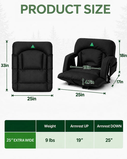 25" Wide Stadium Seats with Armrests & Back Support S33989