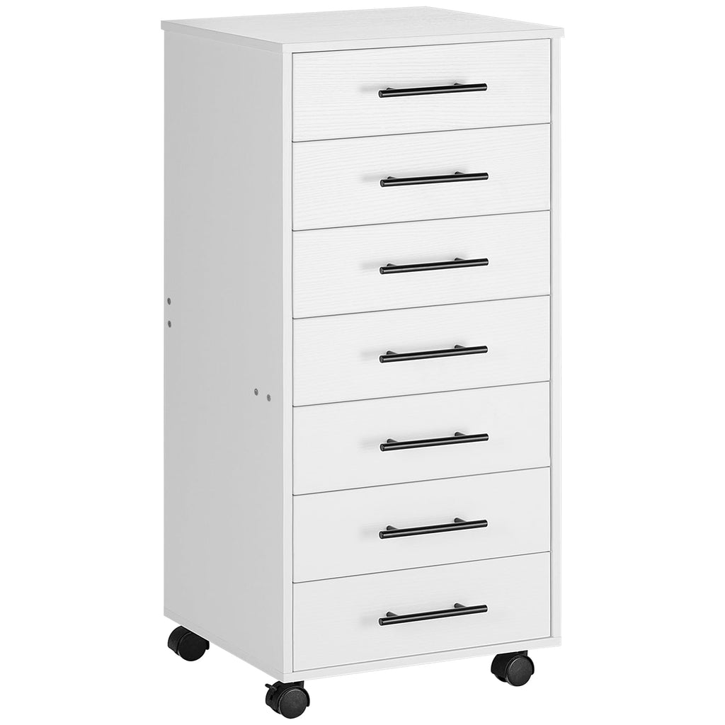 White 7 Drawer Wood File Cabinet X30088