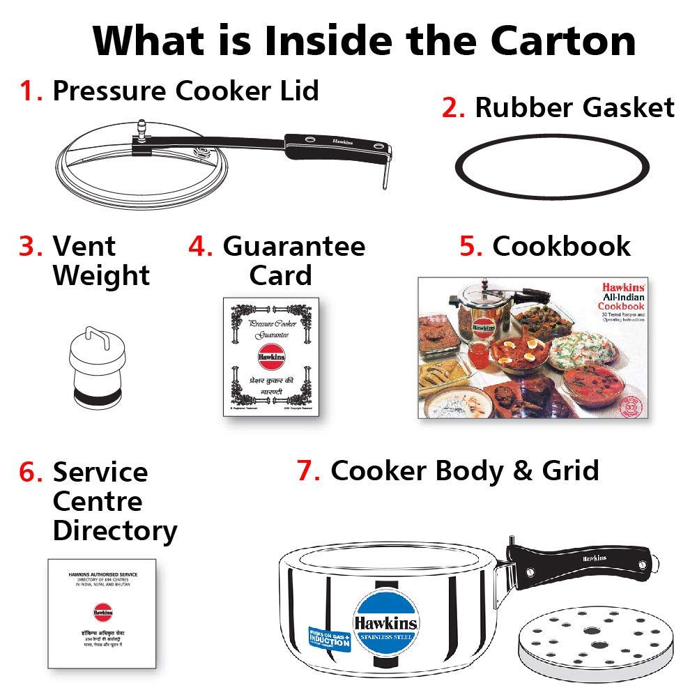 Stainless Steel Induction Compatible Pressure Cooker, 3 Litre A714765
