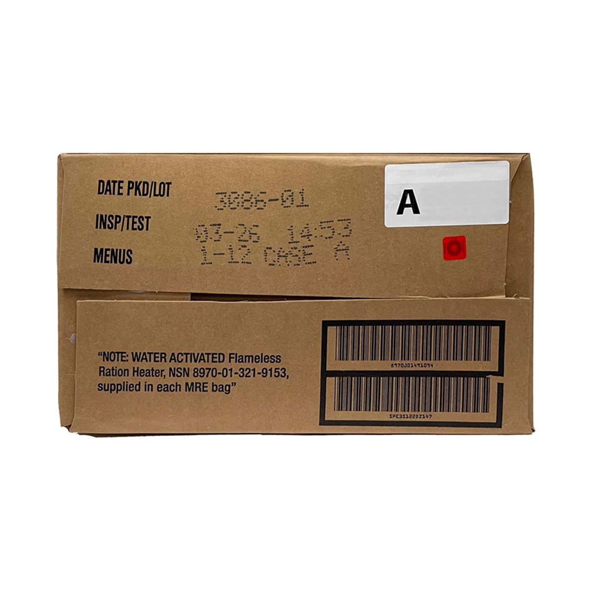 US Military MRE Case Menus 1-12 N643