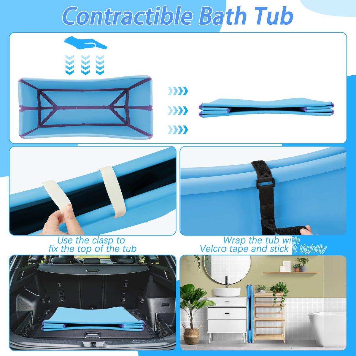 Collapsible Extra Large Dog Bathtub with Drainage Pipe S782