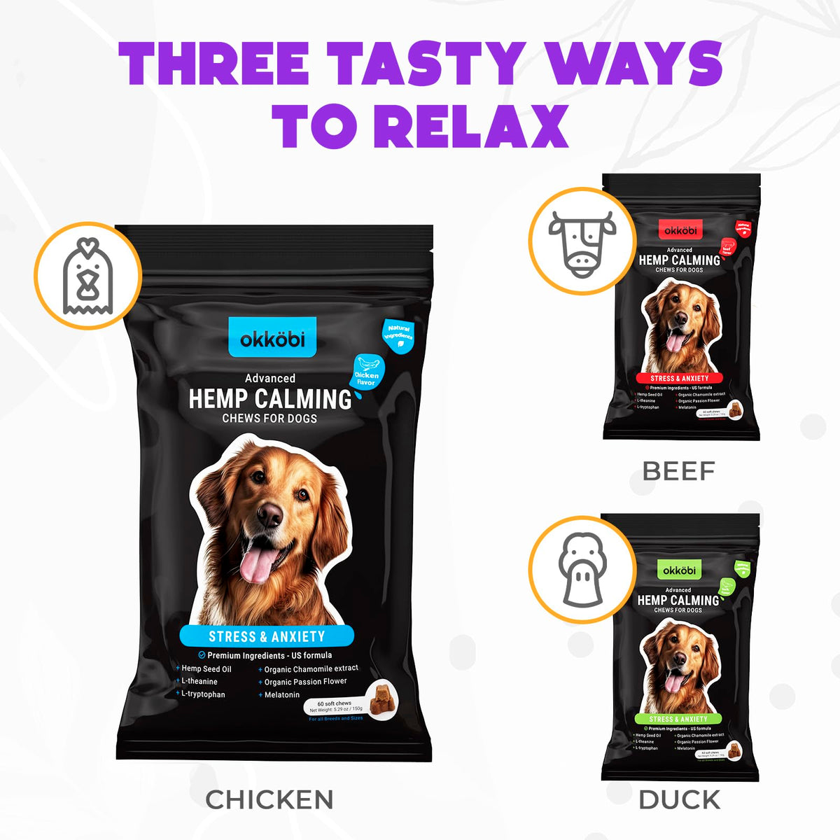 Chicken Flavor 60 Count Calming Chews for Dogs T356873