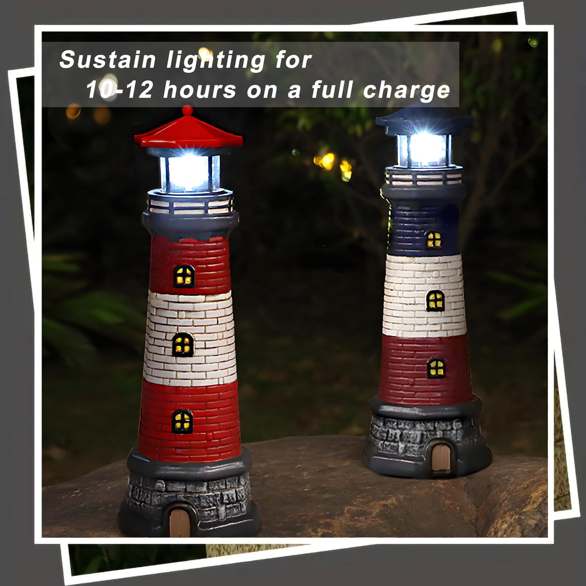 Solar Lighthouse Outdoor Garden Statue S9336