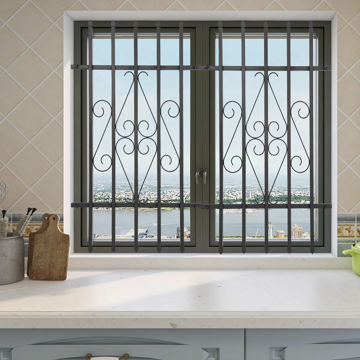 Window Security Bars Rust Resistant 24 x 36in Z93226