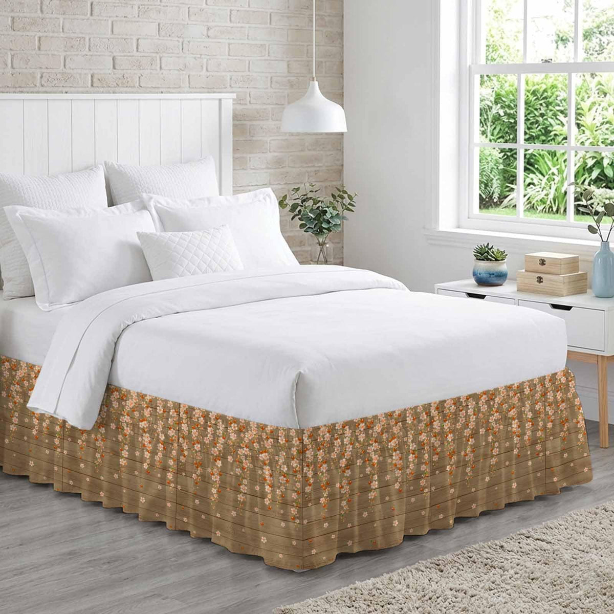 Ruffle Wrap Around Bed Skirt California King 18" Drop H598