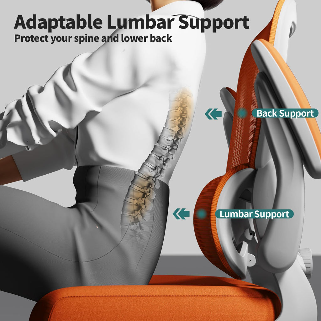 Orange Ergonomic Mesh Office Chair W166