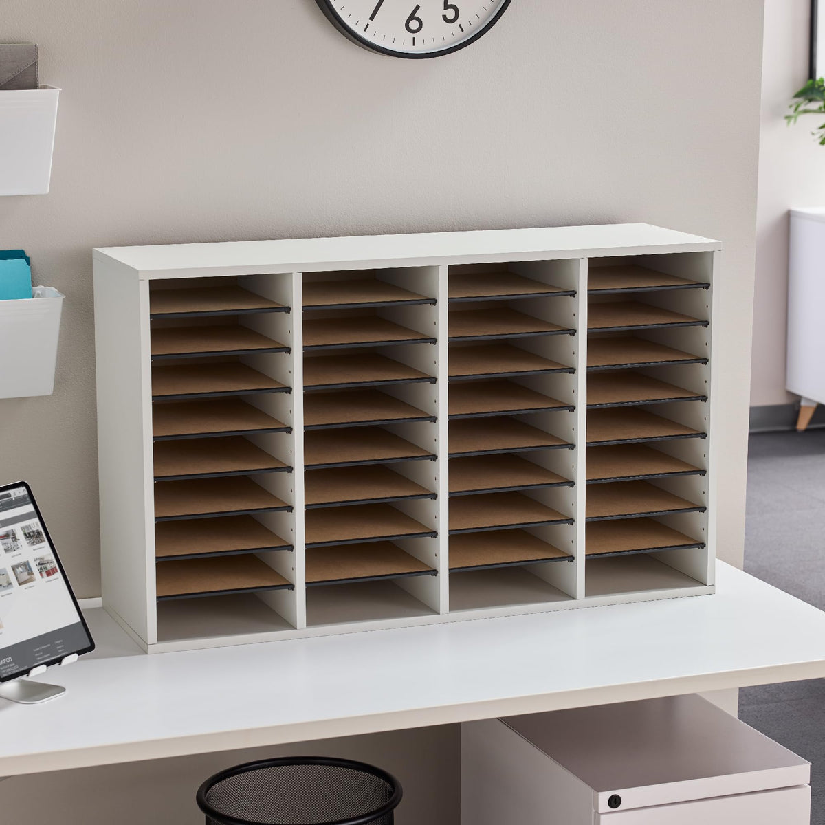 36 Compartments Wood Literature Organizer W1788