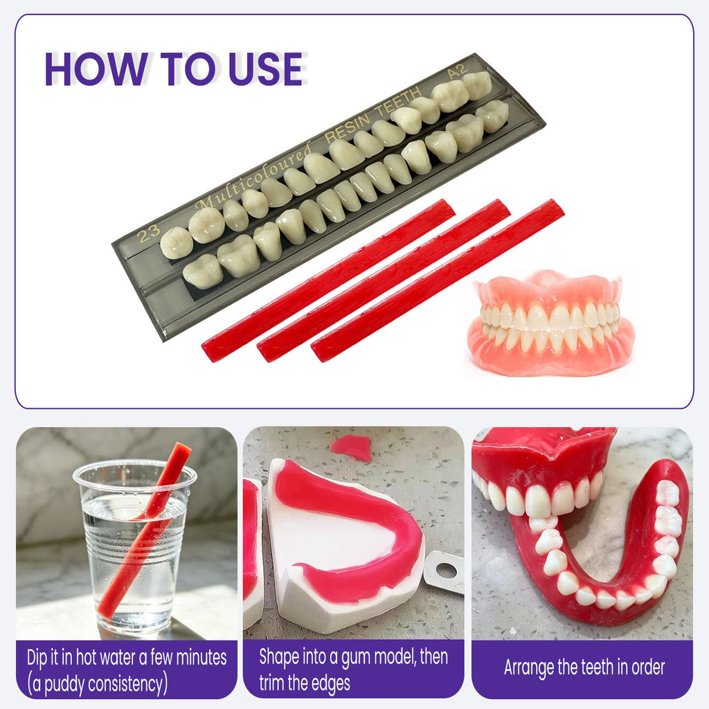 28 Pcs False Teeth Dentures Repair Kit E299