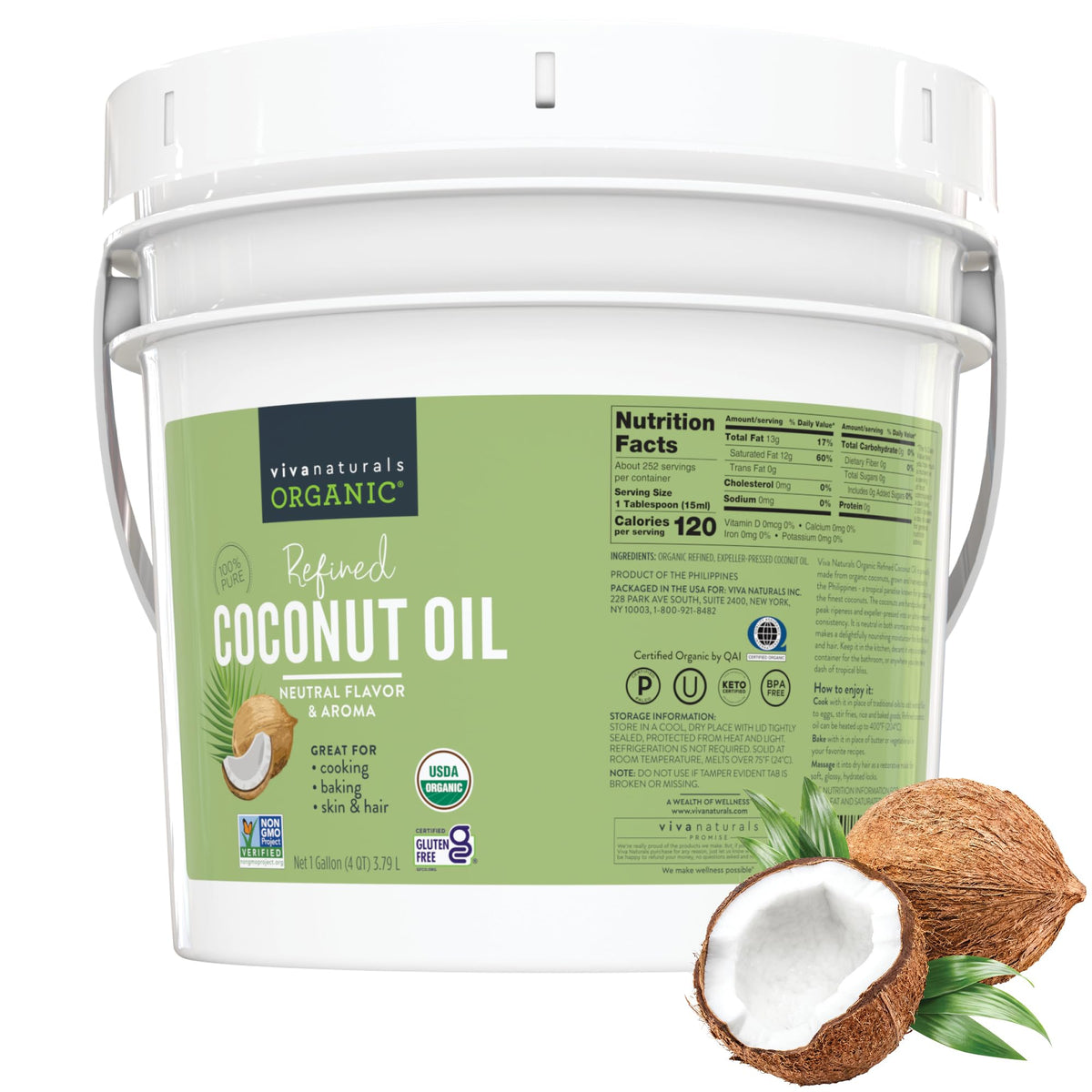 Organic Refined Coconut Oil 128 fl oz C107